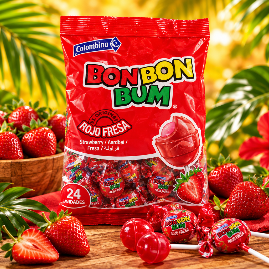 Bon Bon Bum Rojo Fresa – Bolsa x24 tropical