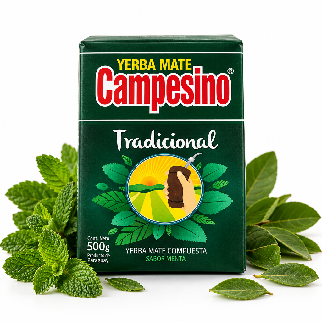 Yerba Mate Campesino Tradicional Sabor Menta 500g