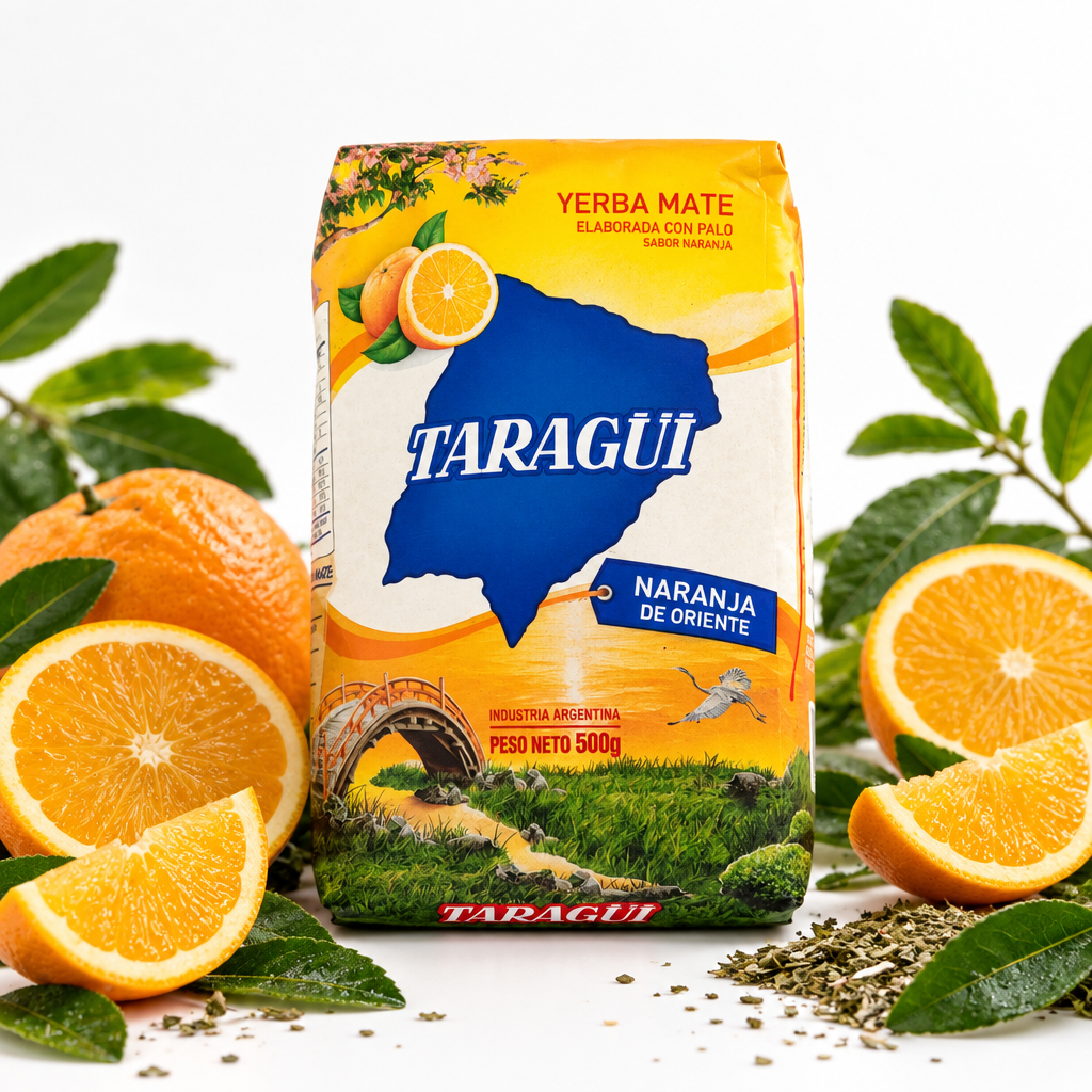 Yerba Mate Taragüi Naranja con decoración